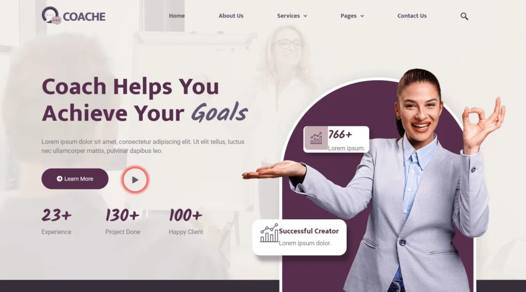 personal coach website development