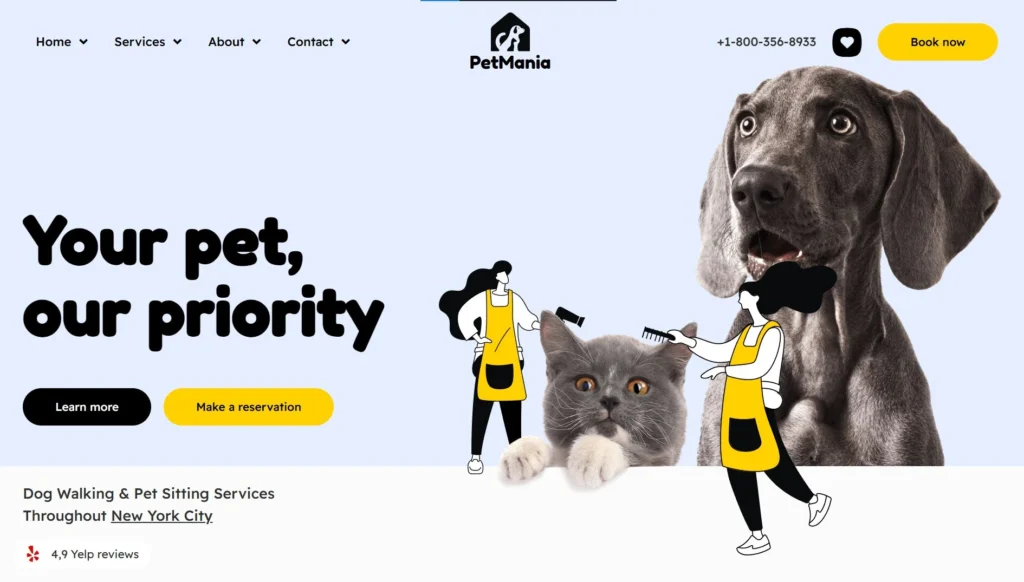 Pet Services Website Designed